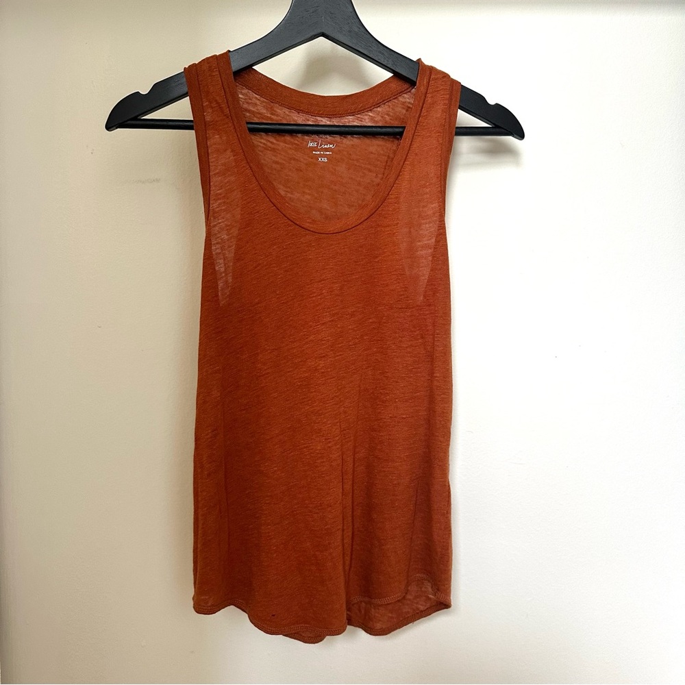 ✨3 for $10✨ JCrew 100% Linen Burnt Orange Sleeveless Casual Tank (XXS)